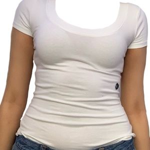 Hollister White Scoop Neck Bodysuit